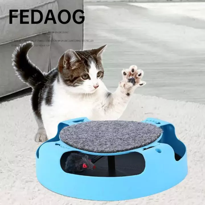 Đồ chơi mèo tương tác FEDAOG, xoay với miếng đệm cào Bắt chuột Đồ chơi mèo chuyển động, Đồ chơi cào mèo di động cho mèo con