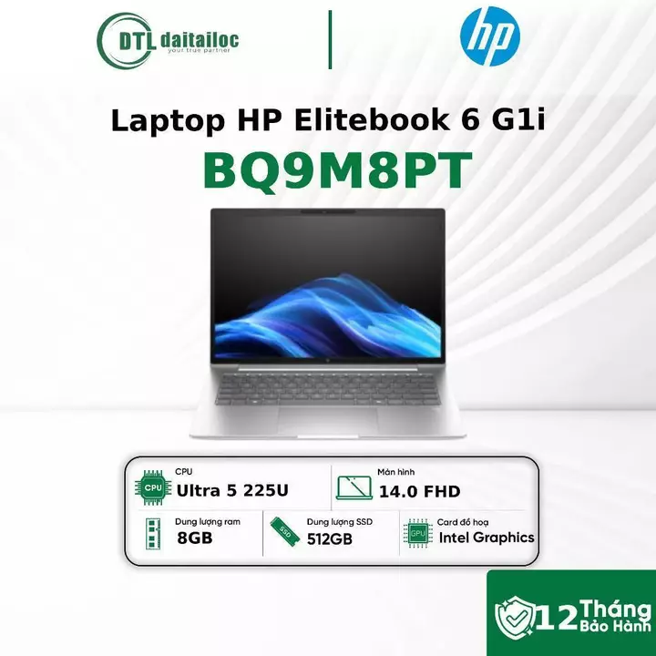 Laptop HP EliteBook 6 G1i 14 BQ9M8PT Ultra 5 225U 8GB 512GB SSD WUXGA Win11 Home Silver | Chính hãng | BH 12 tháng
