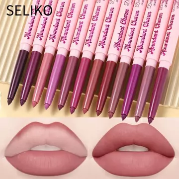 Bút chì lót môi mờ SELIKO, Bút chì tạo đường viền môi thiết kế chống thấm nước, Bút son môi cốc chống dính lâu trôi Mỹ phẩm