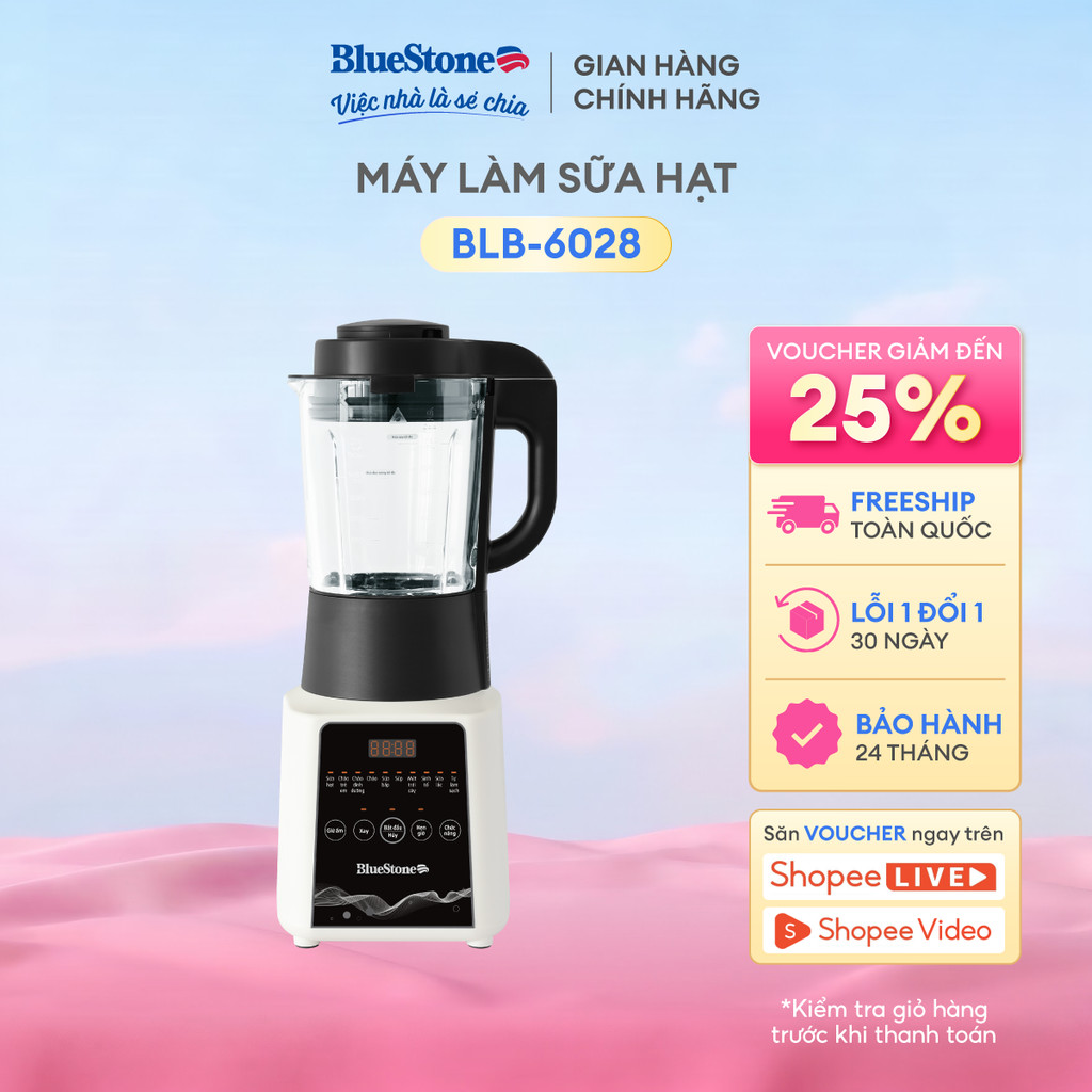 Máy Làm Sữa Hạt BlueStone BLB-6028 | 1.75L – 1000W – Chống Trào, Độ Ồn Thấp – Nấu Đa Năng – Bảo Hành 2 Năm