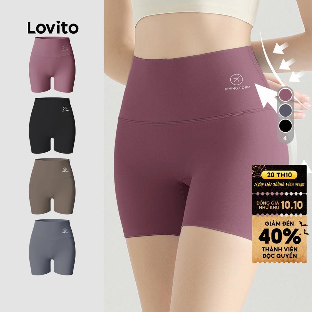 Quần short nữ Lovito Phong cách thường ngày hồng chạy bộ yoga thể dục thể thao nâng mông LNA140028