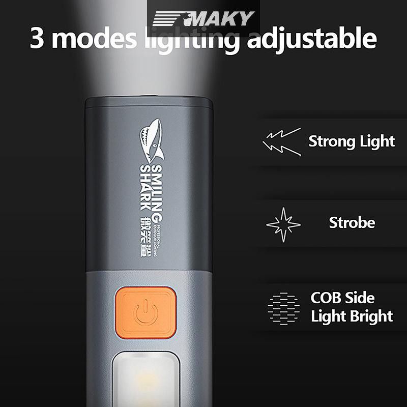 Newwellknownepic LED Đèn Pin XP Đèn Pin Siêu Sáng Có Móc Cắm Trại Đèn LED Sạc Di Động Cắm Trại Đèn Lồng VN
