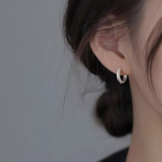Vòng hoa bông tai bạc S925 xoắn đơn giản - Trang sức thời trang cho nữ