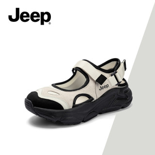 JEEP Mùa Hè Phong Cách Mới Nữ Mary Jane Sandal Cắt Laser Thoáng Khí Bao Mũi Giày Nữ Ngoài Trời