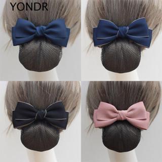 YONDR Nơ Lò Xo Kẹp, Ruy Băng Phong Cách Hàn Quốc Bun Snood, Kẹp Tóc Vintage Đuôi Ngựa Kẹp Mũ Lưới Tóc Ngân Hàng