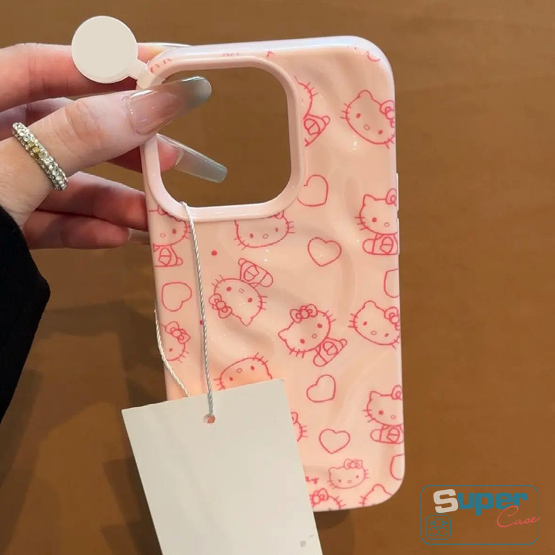 Ốp Lưng Tương Thích Cho IPhone 13 17 16 15 11 12 14 Pro Max Air 7Plus 16 8 14 15 7 Plus 15 16 14 13 12 Pro SE 2020 Phim Hoạt Hình Ngọt Ngào Dễ Thương Hello Kitty Trái Tim Tình Yêu Bìa Mềm