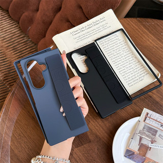 Ốp lưng cứng silicon mờ Samsung Galaxy Z Fold 7/6/5/4/3, dây đeo tay co giãn chống sốc