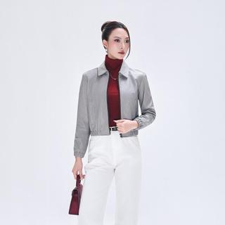 Áo da cừu nữ Collar pilot bo bằng da thật cao cấp Fttleather cá tính, trẻ trung dễ phối  AN416C