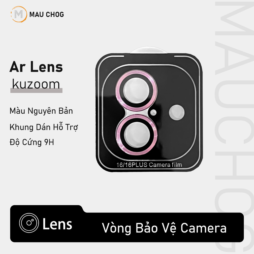 Bộ Vòng Cường Lực Camera Khung Tự Dán Độ Cứng 9H Cho Điện Thoại iPhone 17 16 Plus 15 Plus 14 13