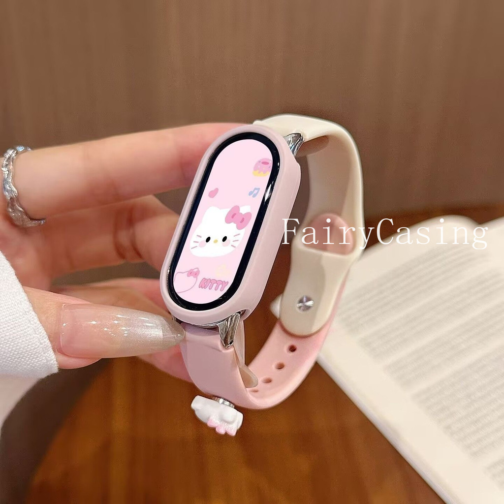Dây đeo silicon KT dễ thương cho Xiaomi Mi Band 10 9 Vòng đeo tay phiên bản gốm cho Mi Band 8 7 6 5 4 3 NFC WristStrap NO CASE