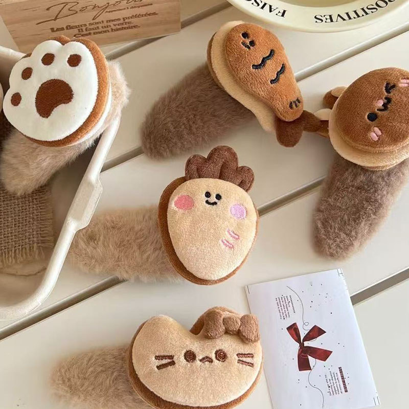 Kẹp tóc hình động vật màu cà phê, thời trang và đáng yêu dành cho bé gái