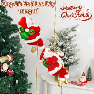 Ông già Noel leo dây,Đồ trang trí Giáng Sinh,có nhạc vui nhộn,Đồ Chơi Ông Già