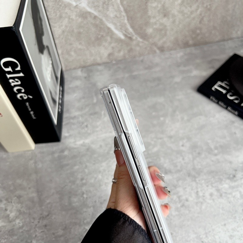 Vỏ trong suốt mỏng từ tính cho Samsung Galaxy Z Fold 7/6/5/4/3, chống sốc, hỗ trợ sạc không dây