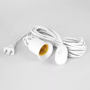 Đui đèn liền dây E27 có móc treo công tắc liền phích cắm chống vỡ , Dây điện kèm đui chịu nhiệt chịu mưa