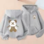 Bé Gái Mặt Cười In Hình Zip Up Áo Lông Cừu Ấm Áp Áo Khoác Mùa Đông Dễ Thương Áo Khoác Ngoài Cho Trẻ Em
