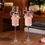 GCDHome Sáng Tạo Nơ Màu Hồng Champagne Kính Cao Lấp Lánh Cho Tiệc Gia Đình Ngày Lễ Và Đám Cưới HOT