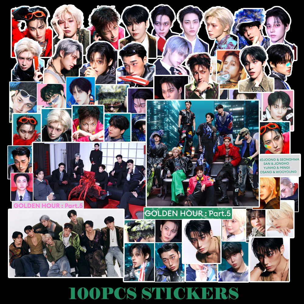 94-100 Cái ATEEZ GOLDEN GIỜ: Part.3 Nhãn dán ảnh sinh nhật HÈ PHOTOBOOK Hongjoong Seonghwa Yunho Hành lý Notebook Laptop Điện thoại Sổ tay DIY Kpop Sticker YM