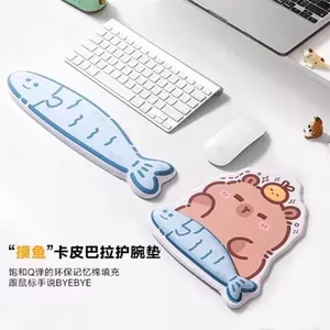 Dễ Thương Happy Fish Touch Cổ Tay Chuột Miếng Lót Bảo Vệ Cổ Tay Bàn Phím Tay Còn Lại Bàn Phím Miếng Lót Chuột Văn Phòng Miếng Lót26063016