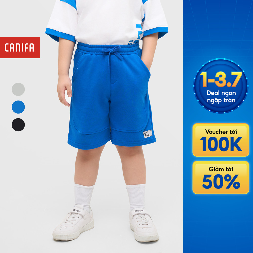 Quần short bé trai CANIFA cạp chun form dáng thoải mái năng động 2BS25S002