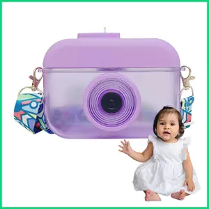 Bình Nước Máy Ảnh 400ml Kawaii Ví Uống Hình Camera Cốc Trong Suốt Dung Tích Lớn Bình Nước Uống jiwvn