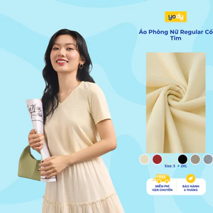 Áo Thun Nữ Regular Cổ Tim Mềm Mại Co Giãn WCTS26S006