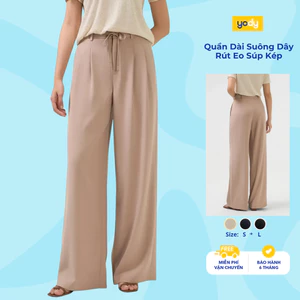 Quần Dài Nữ YODY Ống Suông Dây Rút Eo Súp Kép TRA - WCTR25S018