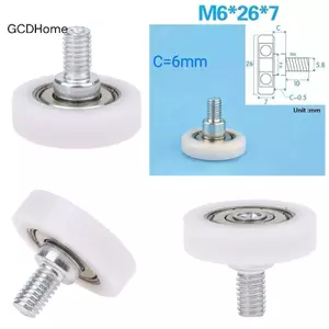GCDHome 1PC 6 * 26 * 7 M6 Chủ đề bên ngoài Vòng cung hình cầu Bánh xe lồi bằng thép không gỉ Vòng bi trục vít Con lăn Cửa sổ Tra Phụ kiện HOT