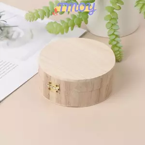 TMOY Vintage Tròn Gỗ Trang Sức Hộp Tổ Chức Thủ Công Bùn Đế Nắp Lo Hộp Bảo Quản TMOY