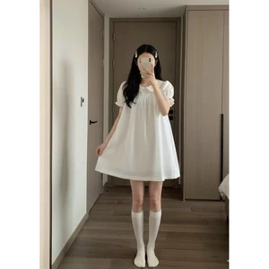 Set váy babydoll tay chuông dáng xoè bèo cổ Hoian Dress - Hieuvy Botique