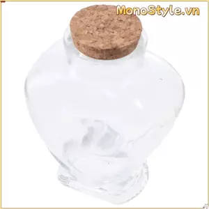 Bình thủy tinh rỗng MONOSTYLE, có nút chai Chai hình trái tim, Bình hoa Bud cầm tay nhỏ cho hoặc Đồ thủ công nghệ thuật DIY Dự án trang trí Đồ dùng dự tiệc cưới