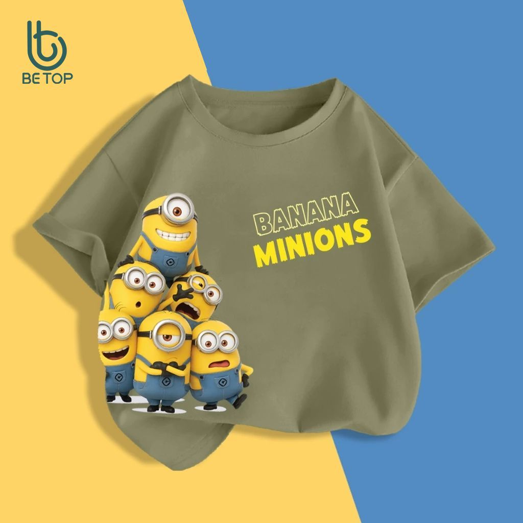 Áo Phông Minions Cute Cho Bé BETOP, Áo Thun Chất Cotton Cao Cấp, Kiểu Dáng Basic Dễ Mặc, Thoáng Mát Cho Bé Trai Bé Gái