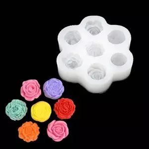 Ziyulinyuk 7 Trong 1 Khuôn Silicon Hoa 3D Hoa Hồng Mẫu Đơn Bánh Sô Cô La Khuôn Nướng Xà Phòng Thạch Cao Nhựa Thủ Công Dụng Cụ Làm VN