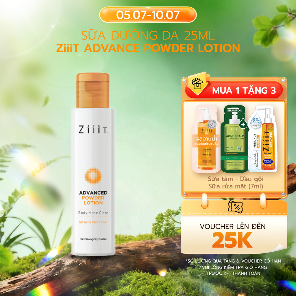 Sữa Dưỡng Thể Hỗ Trợ Giảm Mụn, Làm Mịn Da Và Giảm Viêm Nang Lông BHA 25ml ZiiiT Advanced Powder