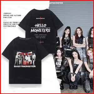 BABYMONSTER tour du lịch thế giới HELLO MONSTER Áo thun Kpop RAMI AHYEON RORA PHARITA ASA tay ngắn