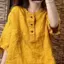 Thứ tự đuôi ngoại thương mùa hè Áo sơ mi ngắn tay bằng vải lanh Cotton màu trơn văn học cổ điển rộng che phủ thịt Niche phù hợp với áo sơ mi cỡ lớn thông thường dành cho nữ