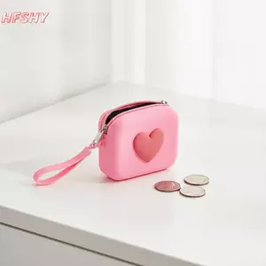 HFSHY 3D Hình Trái Tim Silicon Mini Ví Đựng Tiền Xu Chống Nước Di Động Dây Đeo Tay Cho Chìa Khóa Tai Nghe Mua Sắm Ngoài Trời Sử Dụng VN