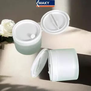 MAKY 50 / 120g Flip Cover Có Thìa Hoặc s Chai Có Thể Đổ Lại Nồi Trống Du Lịch Kem Dưỡng Da Mặt Mỹ Phẩm Cotton Trang Điểm Bình VN