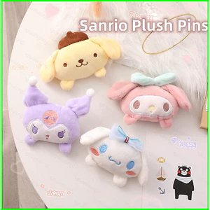 HT3 Sanrio Sang Trọng Chân Anime Kuromi Giai Điệu Quế Purin Búp Bê Nhồi Bông Đồ Chơi Huy Hiệu Dễ Thương DIY Túi Mặt Dây Chuyền Quà Tặng Cho Bé Gái Ki