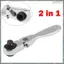 1 Chiếc Thép Bạc 1 / 4 Nhanh Xoay Hai Đầu Mini Ratchet Cờ Lê Tay Cầm Tua Vít Ratchet Cờ Lê