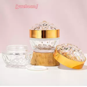 1 Chiếc Kim Cương Sang Trọng 50g Lọ Kem Mặt Thủy Tinh Có Nắp Acrylic Lọ Mỹ Phẩm Hộp Đựng Cho Kem Lotion Lọ Du Lịch Lotion Chai