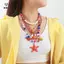Vỏ sao biển đính cườm tay nhiều lớp Nelace dành cho nữ Mùa hè Đại dương Phong cách kỳ nghỉ Trang sức dự tiệc Phụ kiện Ne [Mina]
