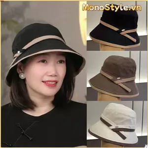 Mũ xô vành rộng Monostyle chống nắng dành cho nữ, phù hợp mùa xuân hè