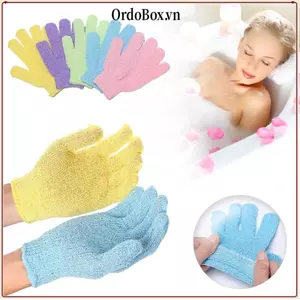 ORDOBOX 1 Cặp Găng tay đi tắm Chà Hữu Ích Massage Bọt Biển Dưỡng Ẩm Tẩy Tế Bào Chết Da Body Cleaner