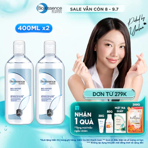 Combo 2 Nước tẩy trang phù hợp da nhạy cảm, không cồn, sạch sâu, cho làn da ẩm mượt Bio-Essence Bio-Water 400ml