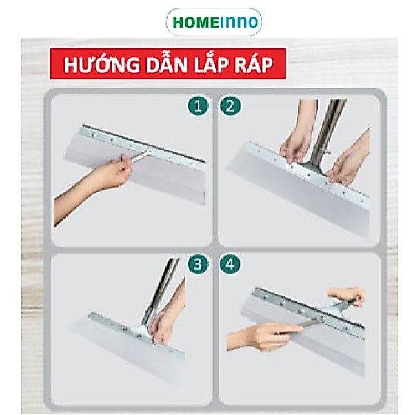 Cây Gạt Đẩy Nước Thép Không Gỉ Homeinno Lưỡi Gạt EVA 50/60/80cm