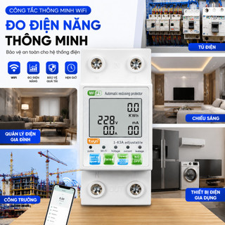 CB WiFi Thông Minh: Điều Khiển Từ Xa Qua điện Thoại/giọng Nói, Bảo Vệ Rò điện & Quá áp, Kết Nối App Tuya Quá Dòng