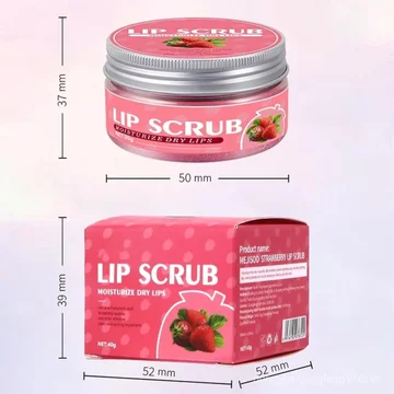 Dâu Sugar Lip Scrub dành cho Nữ, Tẩy Tế Bào Chết Môi Cho Môi Khô, Nứt Và Đậm – Tẩy Tế Bào Chết Môi Và Tẩy Tế Bào Chết Hữu Cơ Dưỡng Ẩm – Thuần Chay, Không Tàn Ác (40g)