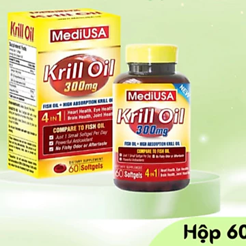 MediUSA Krill Oil (60 Viên) Dầu Nhuyễn Thể,Bổ Sung Omega 3, Hỗ Trợ Tim Mạch, Bổ Mắt, Bổ Não