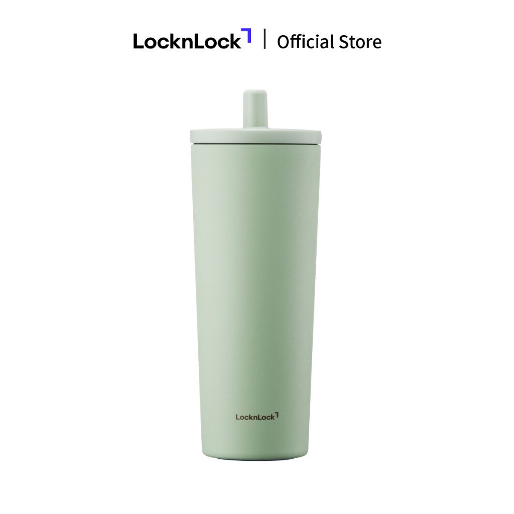 Bình giữ nhiệt phủ sứ LocknLock 740ml LHC4156, ống hút bật tự động, kèm nắp che - HAPOS LOF | BigBuy360 - bigbuy360.vn