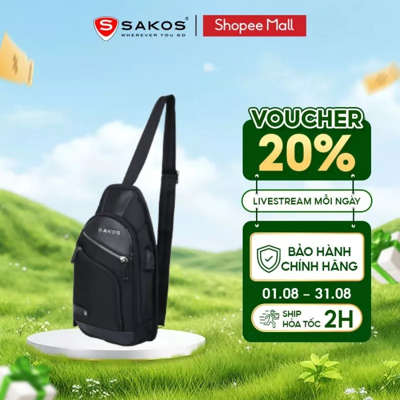 Túi Đeo Chéo Túi Bao Tử Nam Nữ Thời Trang Cao Cấp SAKOS JUVANIS Nhẹ Gọn Đa Năng — ảnh 1